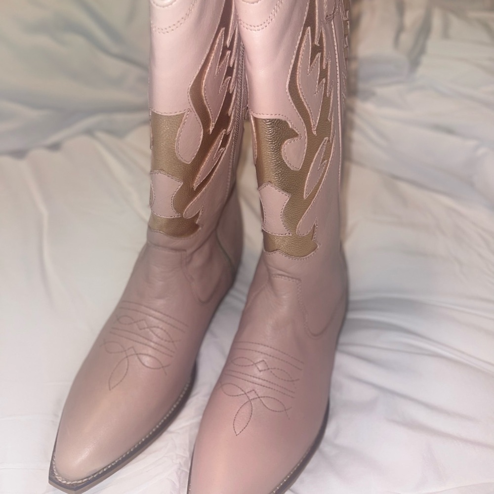 Pink and Gold Women's Western Boots